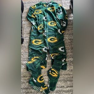Green Bay Packers PJs with feet